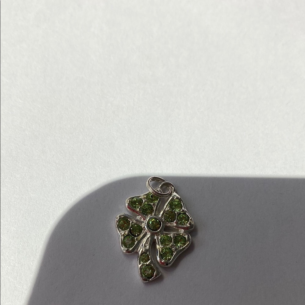 Silver and Green Clover Pendant